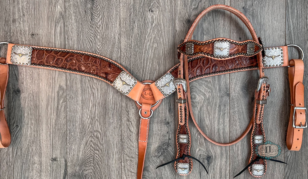 Cowboy headstall and Cowboy breast collar #9151059112