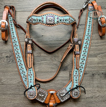 Load image into Gallery viewer, Cowboy headstall &amp; Hollywood breast collar #91306091139