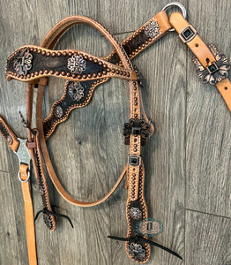 Cowboy headstall and Scalloped breast collar #9171069172