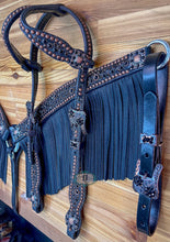 Load image into Gallery viewer, Double ear headstall and Barrel racer breast collar #919032824