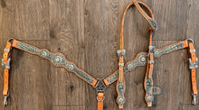 Load image into Gallery viewer, One ear headstall and Scalloped breast collar #9171056587