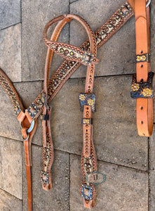 One ear headstall and Barrel racer breast collar #9141049068