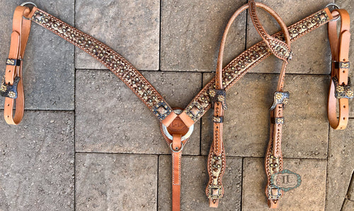 One ear headstall and Barrel racer breast collar #9141049068