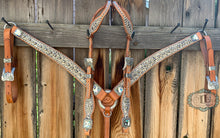 Load image into Gallery viewer, Double ear headstall and Barrel racer breast collar #9180824852