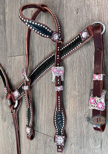 One ear headstall and Barrel racer breast collar #914117254